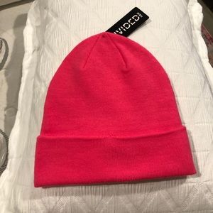 Neon pink beanie